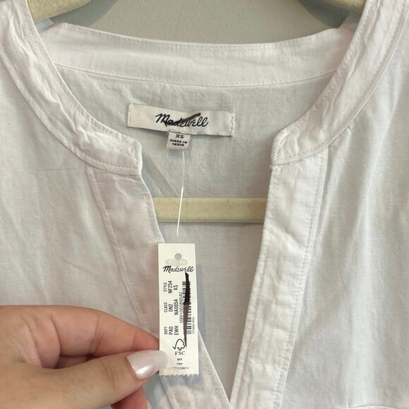 NWT Madewell Lakeline Popover Shirttail Top In White Size XS - Picture 5 of 7